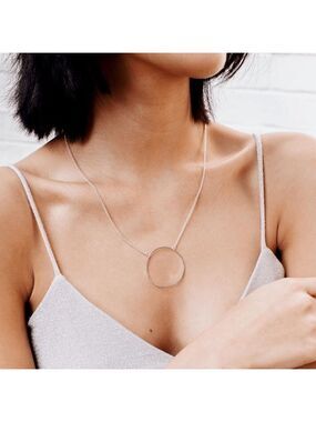 Lele Sadoughi Silver Circle Necklace